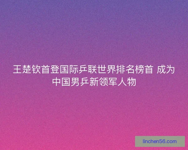 王楚钦首登国际乒联世界排名榜首 成为中国男乒新领军人物
